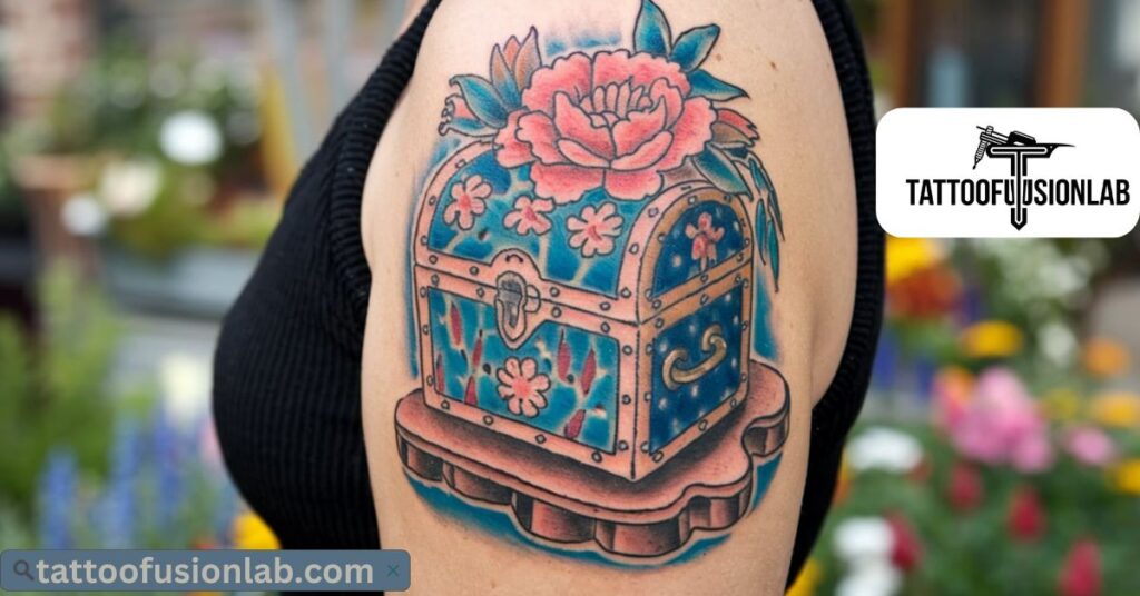 flower chest tattoo for male