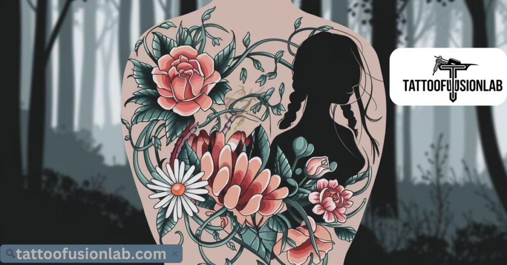 flower chest tattoo for male